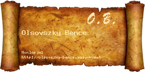 Olsovszky Bence névjegykártya